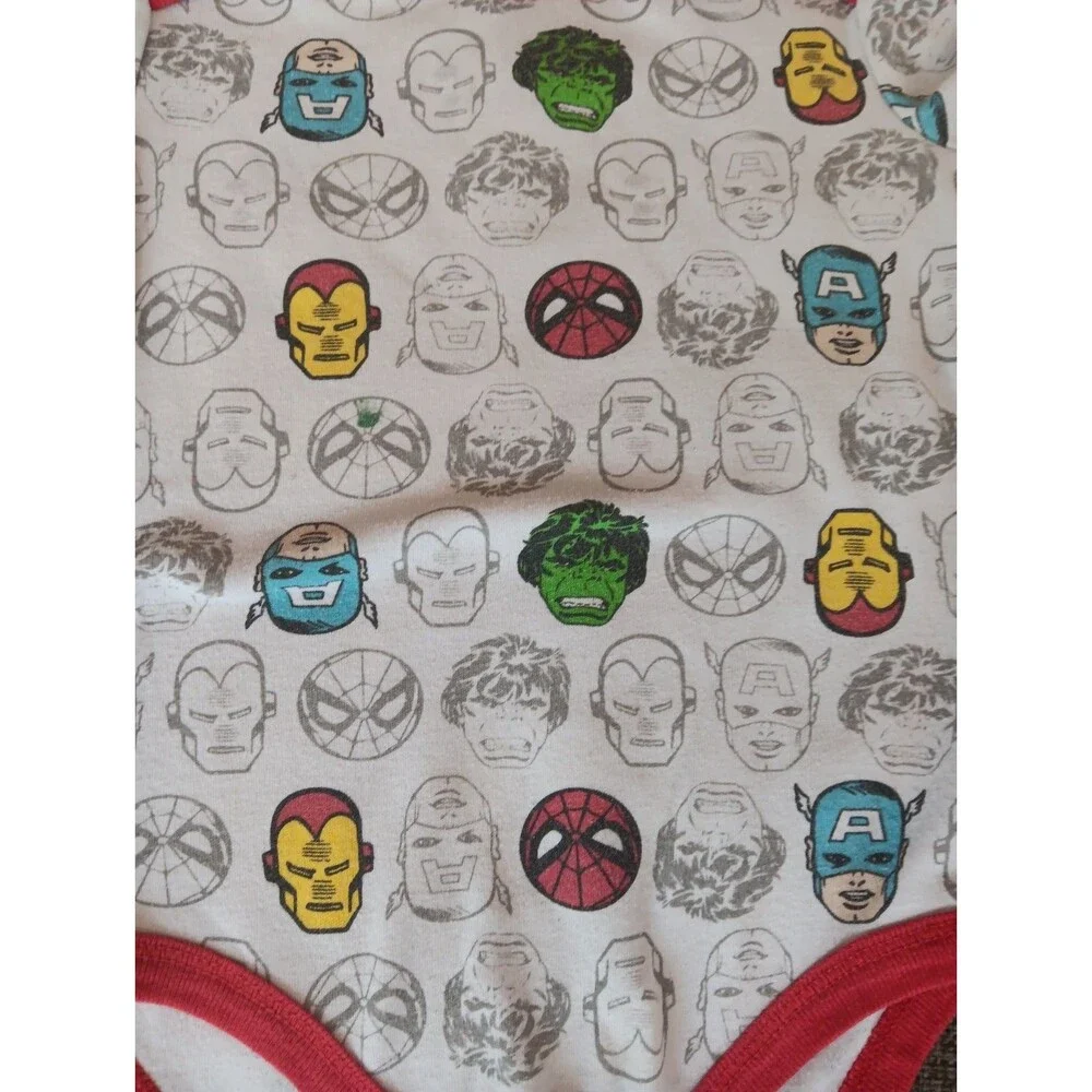 Marvel Shirt 12 Months Boys Super Hero Boy baby Short sleeve white Red